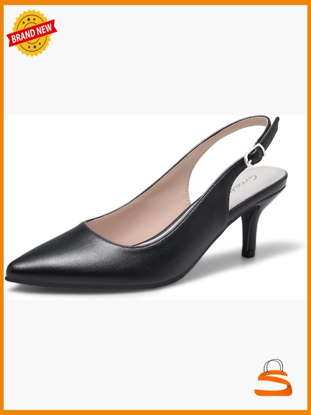 Kitten Heels Pointed Toe Slingback Dress Pumps Platform Cushioned Insole